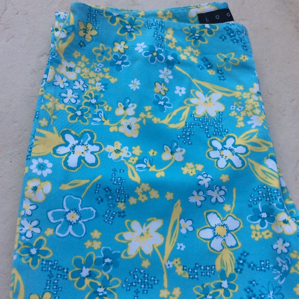 Blue and yellow slacks